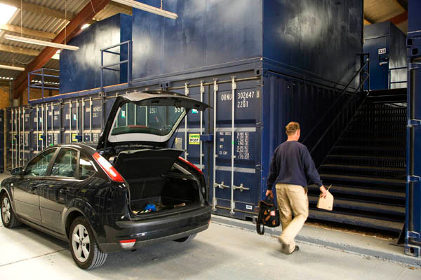 Easy drive up access to small storage units